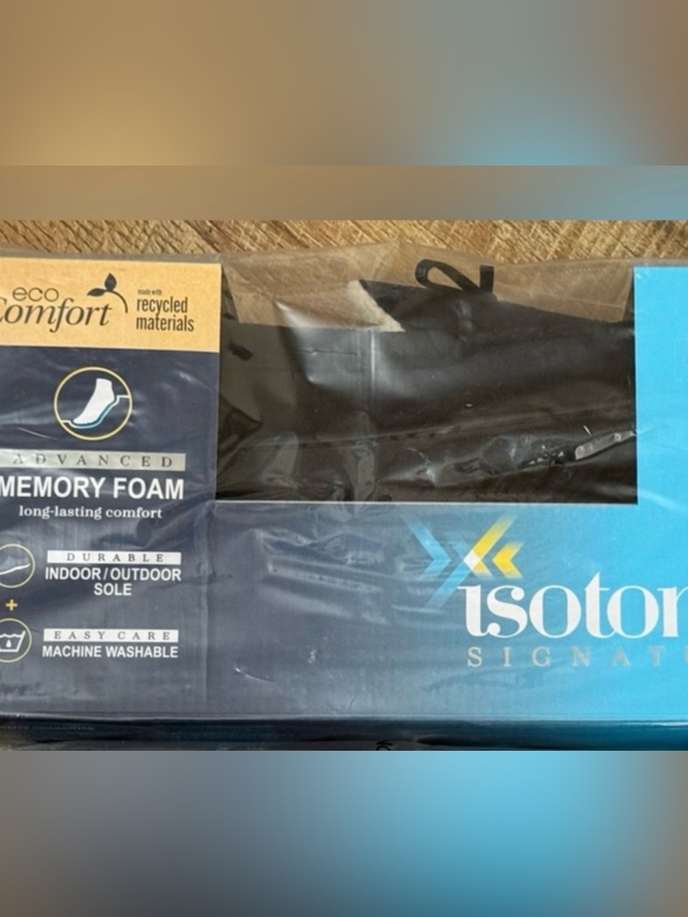 Isotoner Signature Black and Cream Slippers